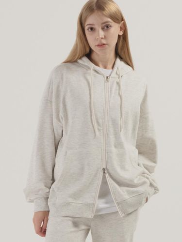 Essential Oversized Fit Two-Way Hooded Zip-Up - PIANER - Modalova