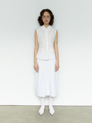 COTTON PINTUCK SKIRT (WHITE) - REPOS - Modalova