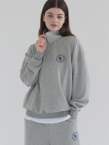 Circle Logo Half Zip-Up Oversized Fit Sweatshirt - PIANER - Modalova