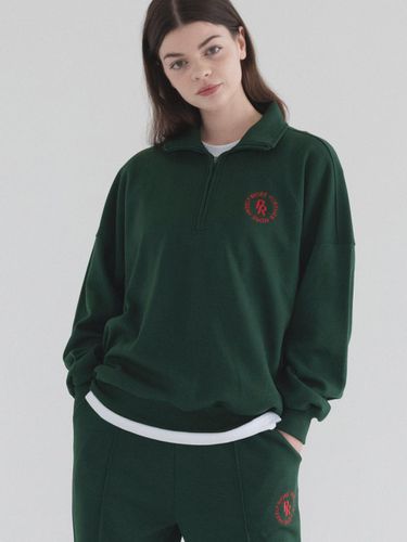 Circle Logo Half Zip-Up Oversized Fit Sweatshirt - PIANER - Modalova