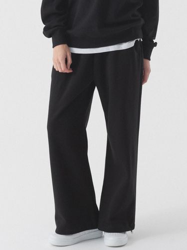 Essential String Wide Sweat Pants (Black) - PIANER - Modalova