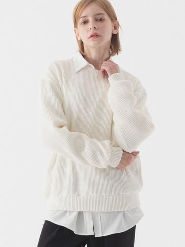 Comfortable Oversized Fit Crewneck Knitwear (light beige) - PIANER - Modalova