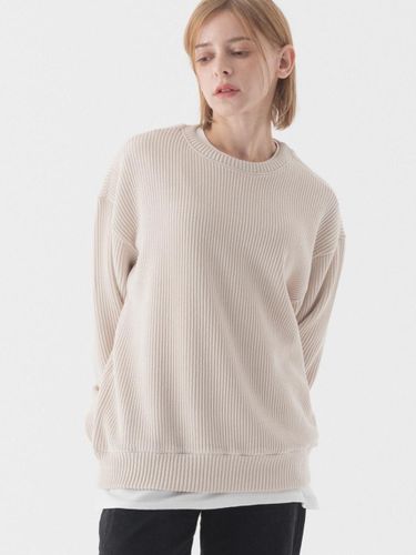 Comfortable Oversized Fit Crewneck Knitwear (Beige) - PIANER - Modalova