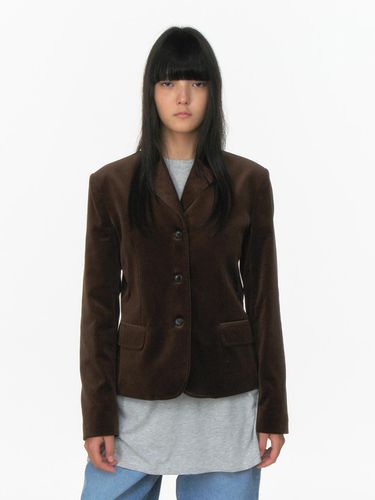 VELVET SLIM JACKET_BROWN - REPOS - Modalova