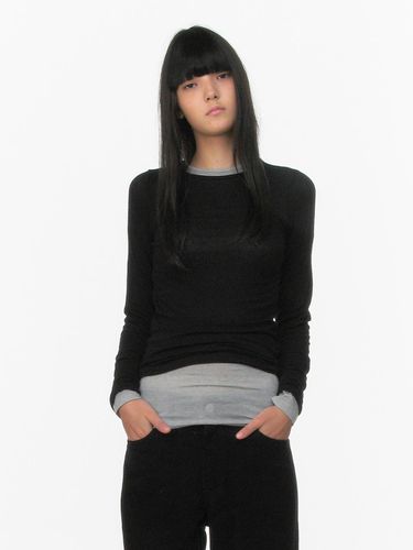 TENCEL WOOL LONG SLEEVE T SHIRTS_BLACK - REPOS - Modalova