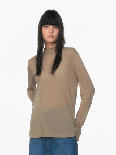 HALF NECK TENCEL T SHIRTS_BEIGE - REPOS - Modalova