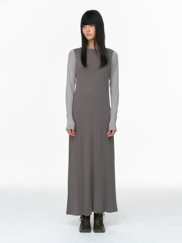 BOAT NECK MAXI DRESS_GREY - REPOS - Modalova