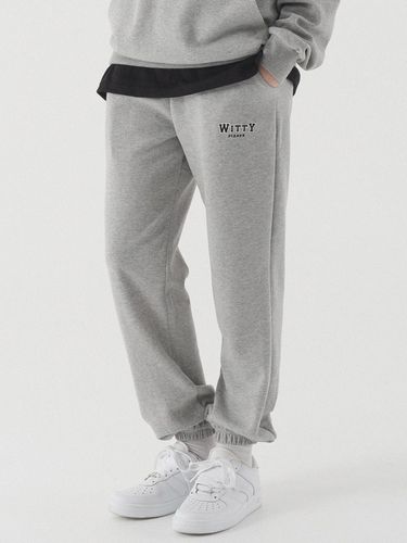 Weaty embroidered jogger sweatpants (Melange) - PIANER - Modalova