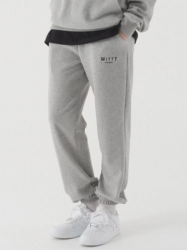 Witty embroidered jogger sweatpants (Melange) - PIANER - Modalova