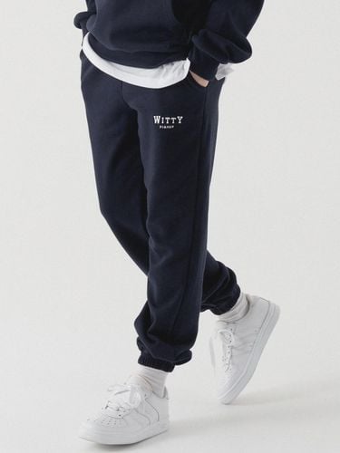 Witty embroidered jogger sweatpants (Navy) - PIANER - Modalova