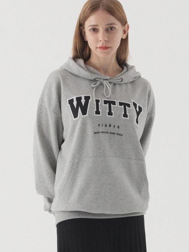 Witty embroidered oversized fit hoodie (Melange) - PIANER - Modalova