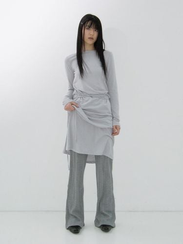 Wool Ribbed Pants_Grey - REPOS - Modalova