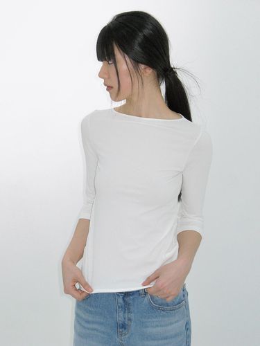 Boat Three Quarter Sleeve T Shirts_White - REPOS - Modalova