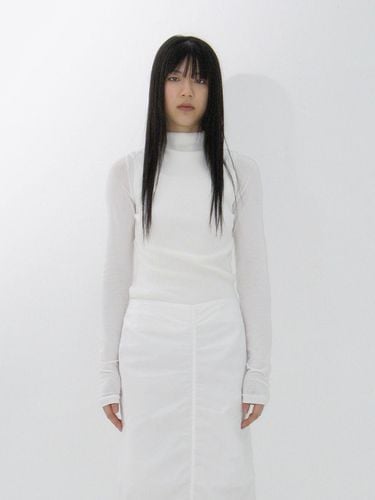 Ribbed Half Neck Sleeveless _White - REPOS - Modalova