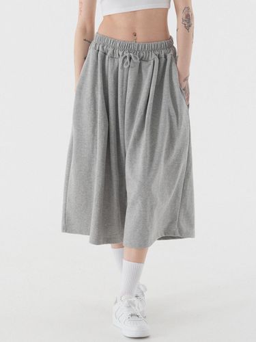 Super Wide Sweat Bermuda Pants (Melange) - PIANER - Modalova