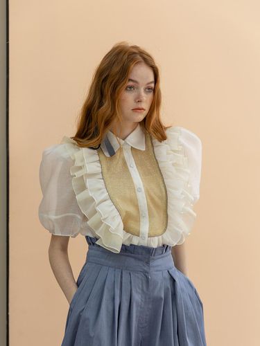 Princess Ruffled Yoke Blouse - CAHIERS - Modalova