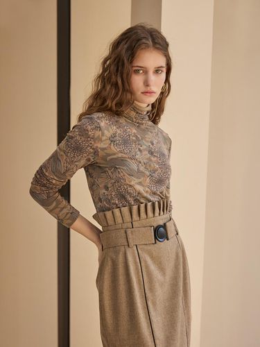 Belt Point Pleated H - Line Skirt - CAHIERS - Modalova