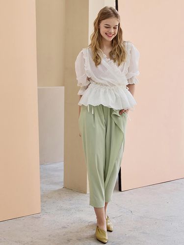 Ruffled Pants_YELLOW GREEN - CAHIERS - Modalova