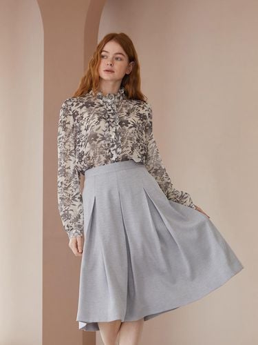 CAHISIENNE] Set-up pleats midi skirt_Sky blue - CAHIERS - Modalova