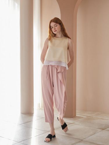 CAHISIENNE] Ruffle Rubber Banded Pants_Baby Pink - CAHIERS - Modalova