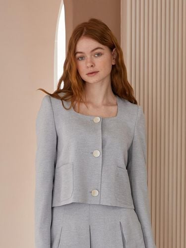 CAHISIENNE] Square Neck Cropped Jacket - CAHIERS - Modalova