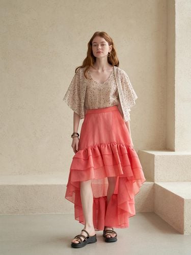 Ruffle tiered asymmetric long skirt - CAHIERS - Modalova