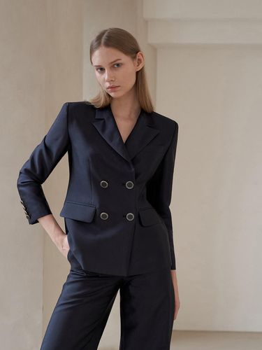 A double button tailored silk jacket - CAHIERS - Modalova