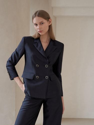 Double button tailored silk jacket - CAHIERS - Modalova