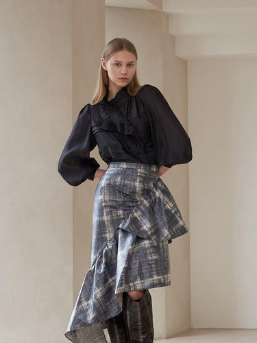 Ruffle unbalanced midi skirt - CAHIERS - Modalova