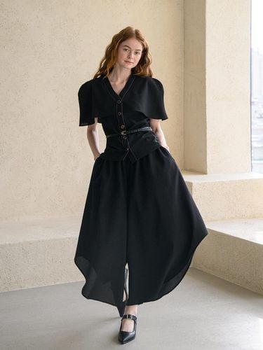 Wide Volume Banded Skirt Pants_Black - CAHIERS - Modalova