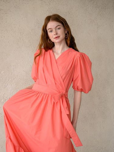 CAHISIENNE] Puff sleeve wrap style maxi dress - CAHIERS - Modalova