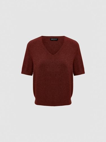 R24LRBU006] Melting V-neck short-sleeved knitwear - racoco - Modalova