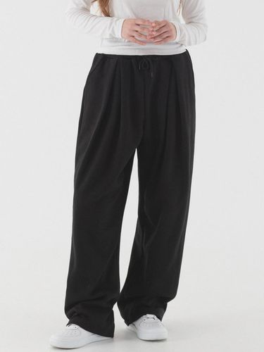 Neat pleats deep wide sweat pants (black) - PIANER - Modalova