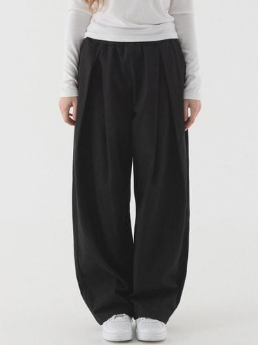 Pleated wide banded cotton pants () - PIANER - Modalova