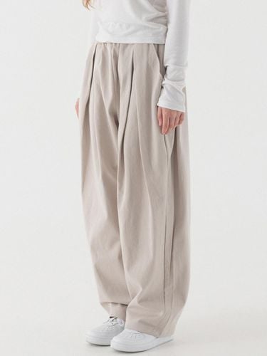 Double pleated wide banded cotton pants () - PIANER - Modalova