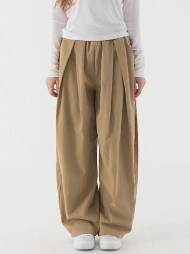 Double pleated wide banded cotton pants () - PIANER - Modalova