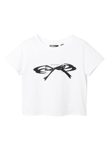 W Cropped Ribbon Half T Shirt - OPENING PROJECT - Modalova