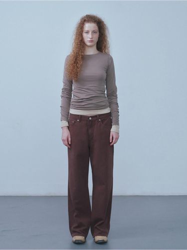 Washed Cotton Pants (Brown) - REPOS - Modalova