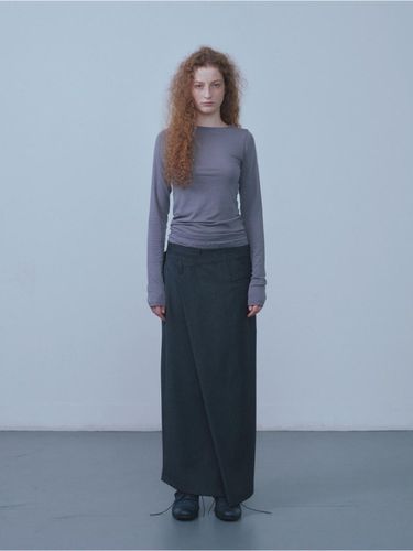 Wool Wrap Cover Skirt (Grey) - REPOS - Modalova