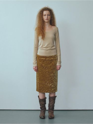 Jacquard Velvet Skirt (Beige) - REPOS - Modalova