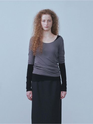 Tender Three Quater Sleeve T shirts (Charcoal) - REPOS - Modalova