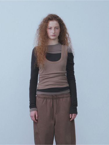 Golgi Round Sleeveless T shirts (Cocoa) - REPOS - Modalova