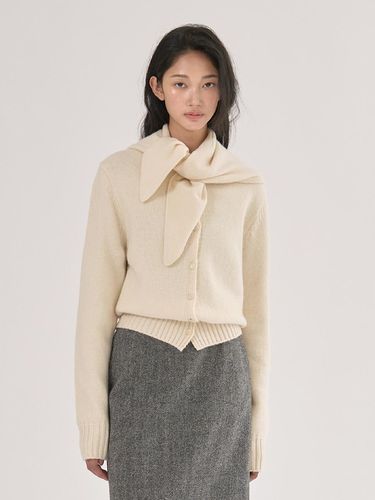 Exclusive] MOOI Knit Wool Cardigan Shawl SET - MOMET - Modalova