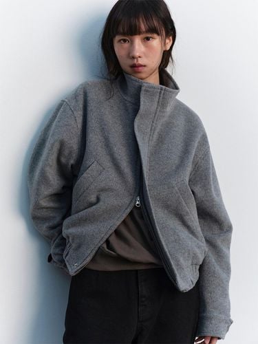 Brushy Wool Short Jacket (Gray) - PPB - Modalova