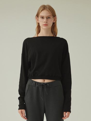 Cross cropped sweatshirt black - REINAMORA - Modalova