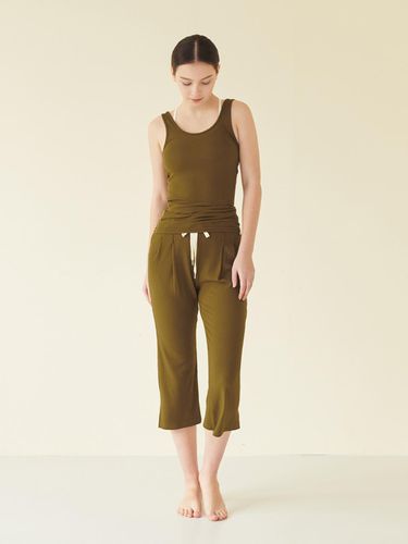 Restful Ribbed Pants_ Ecru Green - REINAMORA - Modalova