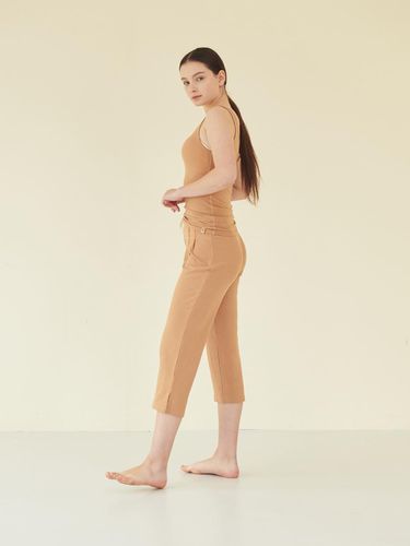 Restful Ribbed Pants_ Tan - REINAMORA - Modalova