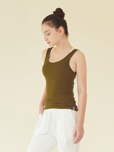 Restful Ribbed Tank Top Ecru Green - REINAMORA - Modalova