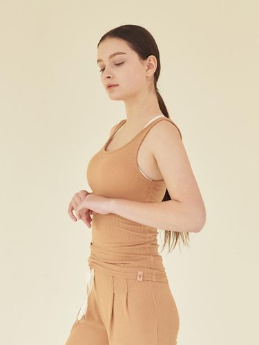 Restful Ribbed Tank Top in Soft Tan - REINAMORA - Modalova