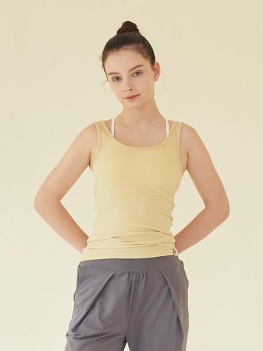 Rest Full Lip Tank Top Pastel Yellow - REINAMORA - Modalova